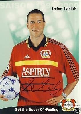 Stefan Beinlich Bayer Leverkusen 1999-00 Autogrammkarte + A 67784