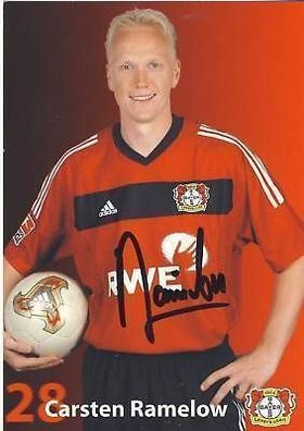 Carsten Ramelow Bayer Leverkusen 2002-03 Autogrammkarte + A 67677