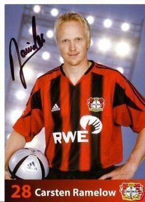 Carsten Ramelow Bayer Leverkusen 2004-05 Autogrammkarte + A 67621