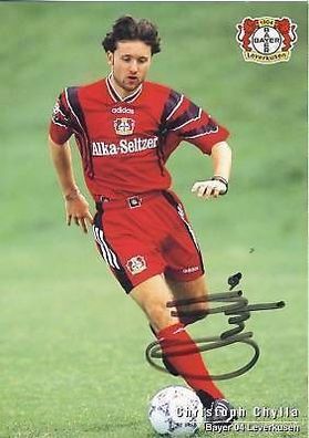 Christoph Chylla Bayer Leverkusen 1996-97 Autogrammkarte + A 67850