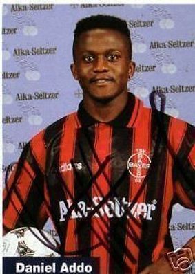 Daniel Addo Bayer Leverkusen 1995/96 Autogrammkarte + A 67883