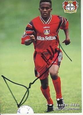 Daniel Addo Bayer Leverkusen 1996-97 Autogrammkarte + A 67853