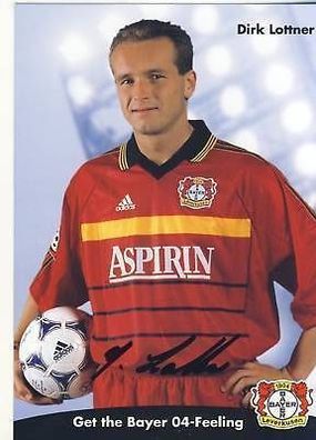 Dirk Lottner Bayer Leverkusen 1998-99 Autogrammkarte + A 67800