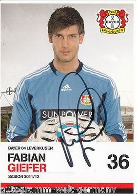Fabian Giefer Bayer Leverkusen 2011-12 2. Karte TOP + A 67545