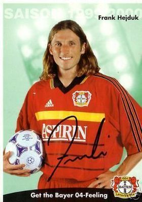 Frank Hejduk Bayer Leverkusen 1999-00 Autogrammkarte + A 67772