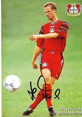Holger Fach Bayer Leverkusen 1996-97 Autogrammkarte + A 67859