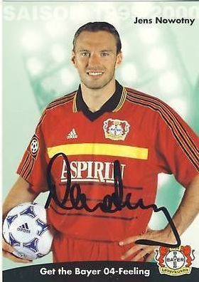 Jens Nowotny Bayer Leverkusen 1999-00 Autogrammkarte + A 67775