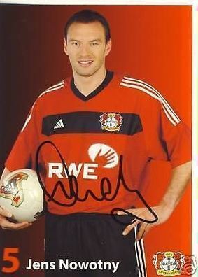 Jens Nowotny Bayer Leverkusen 2002-03 Autogrammkarte + A 67688