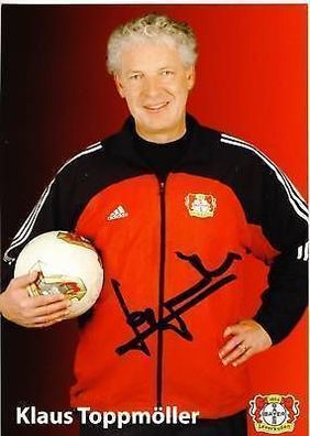 Klaus Toppmöller Bayer Leverkusen 2002/03 Autogrammkarte + A 67691