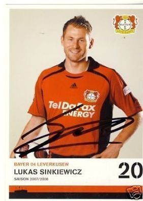 Lukas Sinkiewicz Bayer Leverkusen 2007/08 2. Karte+ A 67561