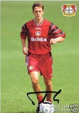 Mario Tolkmitt Bayer Leverkusen 1996-97 Autogrammkarte + A 67864