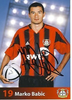 Marko Babic Bayer Leverkusen 2004-05 Autogrammkarte + A 67635