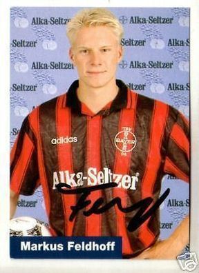 Markus Feldhoff Bayer Leverkusen 1995-96 Autogrammkarte + A 67891