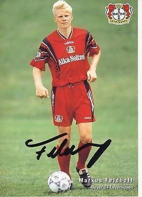 Markus Feldhoff Bayer Leverkusen 1996-97 Autogrammkarte + A 67865