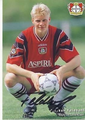 Markus Feldhoff Bayer Leverkusen 1997-98 Autogrammkarte + A 67834