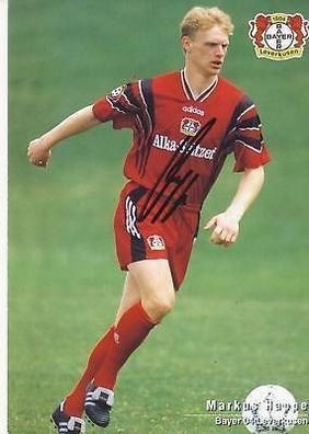 Markus Happe Bayer Leverkusen 1996-97 Autogrammkarte + A 67866