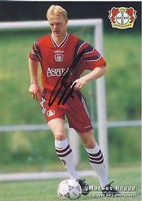 Markus Happe Bayer Leverkusen 1997-98 Autogrammkarte + A 67835