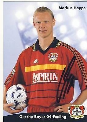 Markus Happe Bayer Leverkusen 1998-99 Autogrammkarte + A 67808