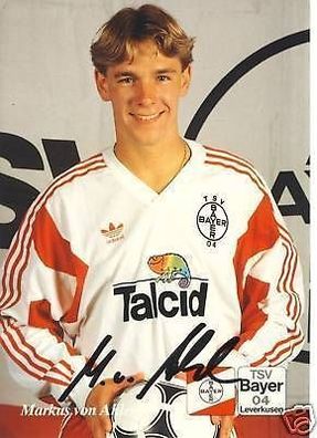 Markus von Ahlen Bayer Leverkusen 1991-92 Autogrammkarte + A 67954