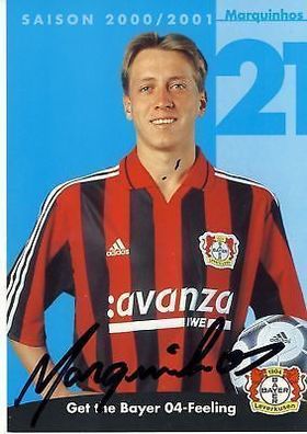 Marquinhos Bayer Leverkusen 2000-01 Autogrammkarte + A 67749