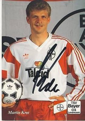 Martin Kree Bayer Leverkusen 1991-92 Autogrammkarte + A 67955