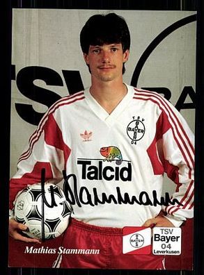 Mathias Stammann Bayer Leverkusen 1991-92 Autogrammkarte + A 67956