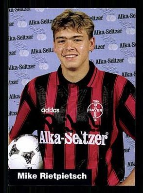 Mike Rietpietsch Bayer Leverkusen 1995-96 Autogrammkarte + A 67894
