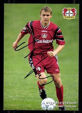 Mike Rietpietsch Bayer Leverkusen 1996-97 Autogrammkarte + A 67867