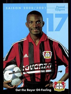 Pascal Oijgwe Bayer Leverkusen 2000/01 Autogrammkarte+ + A 67751