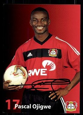 Pascal Ojigwe Bayer Leverkusen 2002-03 Autogrammkarte + A 67697