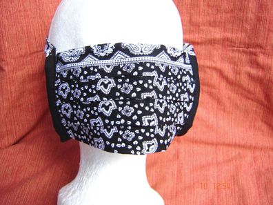 Mund-Nasen-Maske Alltagsmaske Mundbedeckung aus Baumwolle Paisleymuster schwarz
