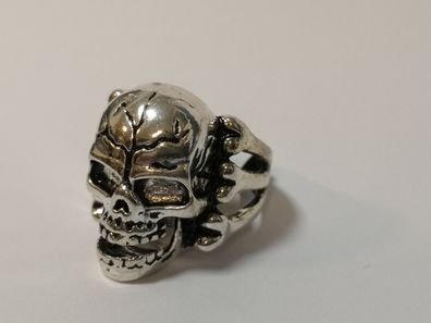 Totenkopf Ring aus Edelstahl Biker MC Skull Gothic Skellet 20mm Herren M16