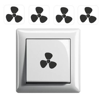 4 Stück Ventilator Symbol Aufkleber, Schalteraufkleber (R75/5)