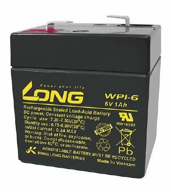 Long - WP1-6 - 6 Volt 1000mAh Pb