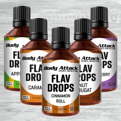 Body Attack Flav Drops 50ml flüssige Aromen Flavor