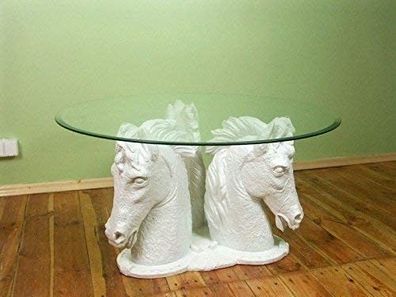 Tisch Couchtisch Pferd Glas Glastisch Hand bemalt