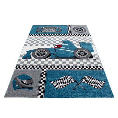 Kurzflor Formel 1 Kinderteppich Rennwagen Kinderzimmer Teppich versch. Farben