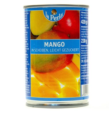 La Perla Mango in Scheiben 48x 230g leicht gezuckert Dose aus Thailand Obstkonserve