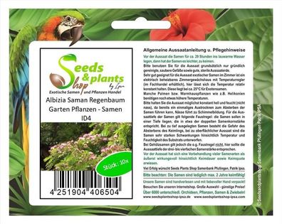 10x Albizia Saman Regenbaum Garten Pflanzen - Samen ID4