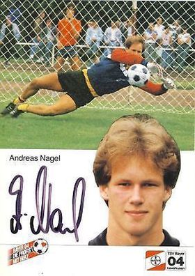 Andreas Nagel Bayer Leverkusen 1985-86 Autogrammkarte + A 68050