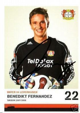 Benedikt Fernandez Bayer Leverkusen 2007-08 1. Karte + A 67960