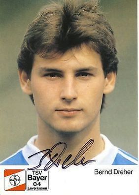 Bernd Dreher Bayer Leverkusen 1988-89 Autogrammkarte + A 67994