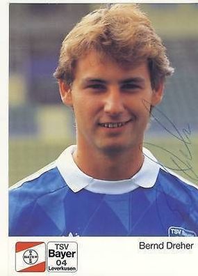 Bernd Dreher Bayer Leverkusen 1989-90 Autogrammkarte + A 67978