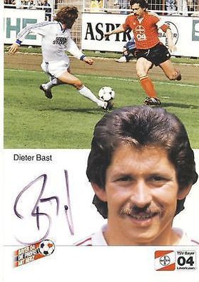 Dieter Bast Bayer Leverkusen 1985-86 Autogrammkarte + A 68051