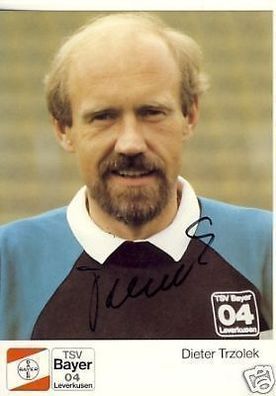Dieter Trzolek Bayer Leverkusen 1989/90 Autogrammkarte + A 67979