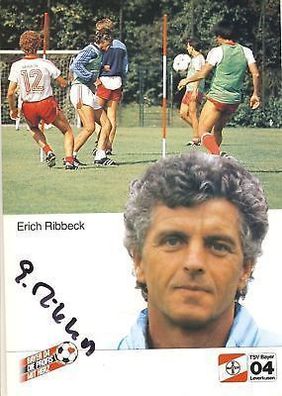 Erich Ribbeck Bayer Leverkusen 1985-86 Autogrammkarte + A 68053