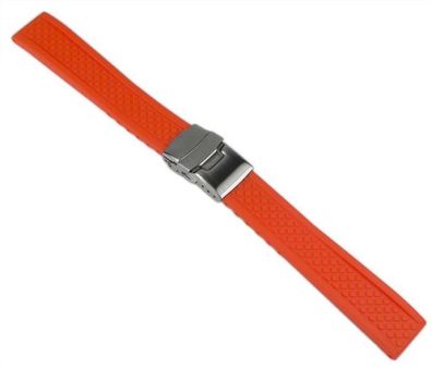 Minott Ersatzband Uhrenarmband Silikon Band Orange 20mm