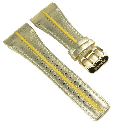 Police Glamour Matrix Uhrenarmband Leder Band Gold für PL11190JSG-06