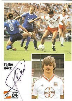 Falko Götz Bayer Leverkusen 1986-87 Autogrammkarte + A 68035