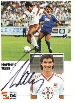 Herbert Waas Bayer Leverkusen 1986-87 Autogrammkarte + A 68039